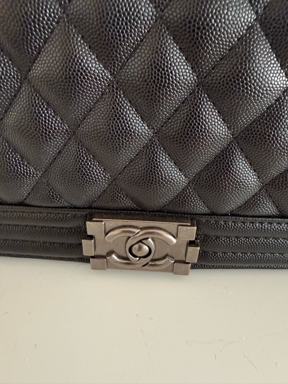 Designer Quilted Leather Shoulder Bag - Black C hanel like - Picture 5 of 10